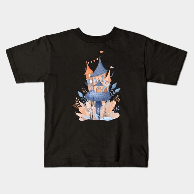 Fairy castle Kids T-Shirt by Elena Amo